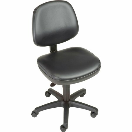 INTERION BY GLOBAL INDUSTRIAL Interion Task Stool With Adjustable Arms & Mid Back, Vinyl, Black 516242